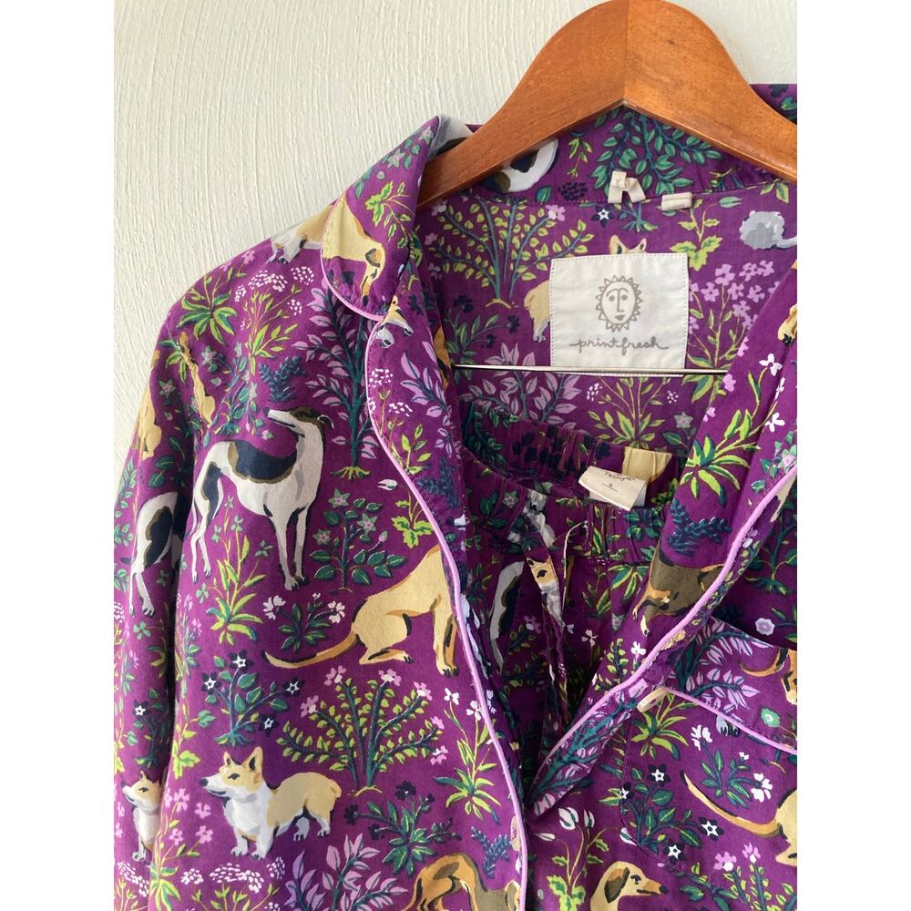 Printfresh Amethyst Purple Must Love Dogs Long Sleeved Cotton Pajama Set S - Picture 5 of 16